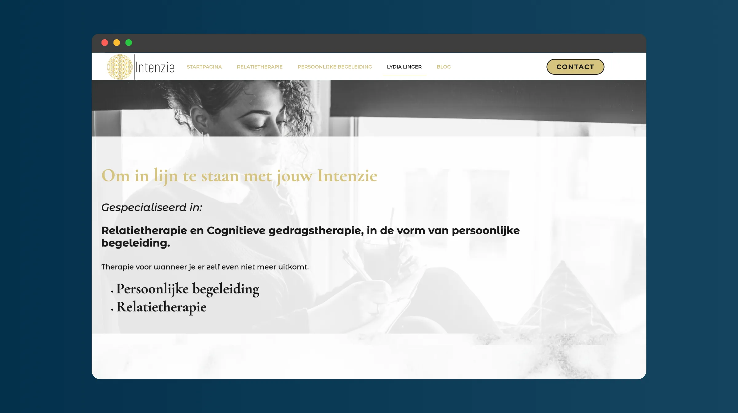 Breathwork en Relatietherapie website in een redesign voor Intenzie