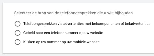 Conversies meten met Tag Manager of Google Ads: drie bronnen voor telefoongesprekken