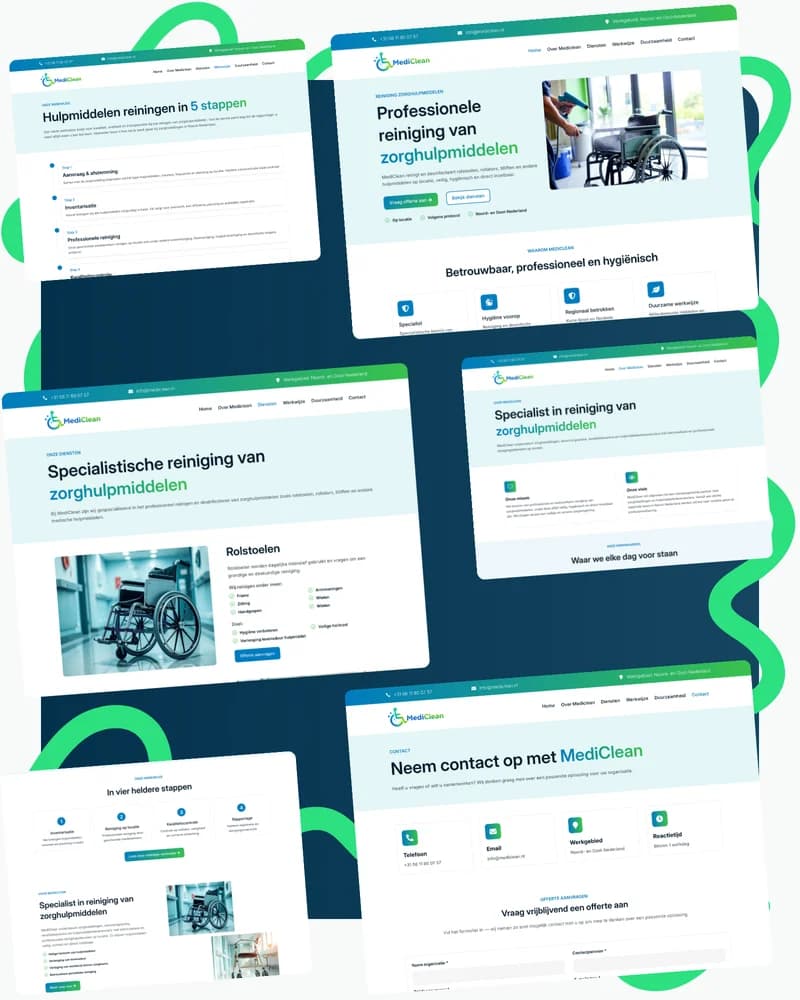 Een frisse website voor zorgreiniger MediClean
